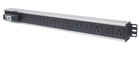 713955 Barra multicontactos vertical con 12 salidas - Contactos tipo NEMA - control y protección: interruptor neumático sencillo, cable 1.6 mts