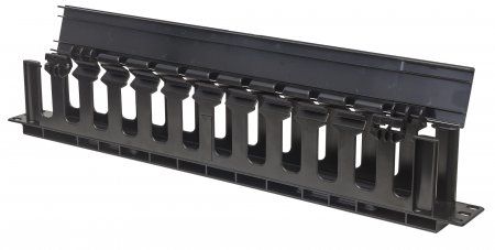 714679 Organizador Horizontal de Cable para Montaje en Rack de 19 pulgadas - 1U, con Cubierta, Negro