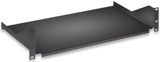 710916 Charola fija 19 - 2U, Negro. Para montaje en pared y gabinetes con un mínimo de 400 cm de profundidad