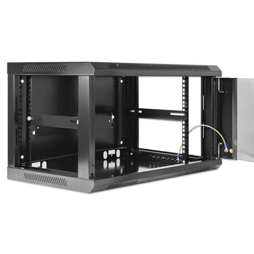 Gabinete de red mural de 19 - 6U, Ensamblado, 60Kg, 600x450, INTELLINET 711739