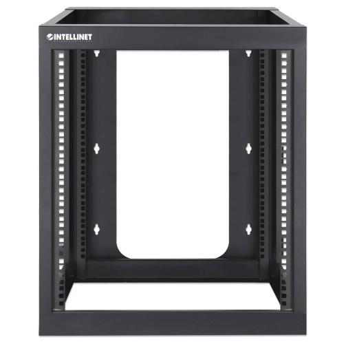 Rack abierto de 19 Mural - 4 postes (doble), 12U, Ensamblado, Abatible, 604mm de profundidad, 40Kg, INTELLINET 716055