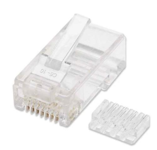 503006 PLUG RJ45 CAT6 SOLIDO UTP BOTE 100 PZAS ORO 15-MICRAS - Contactos con chapa de oro de 15µ, para par trenzado sin blindaje