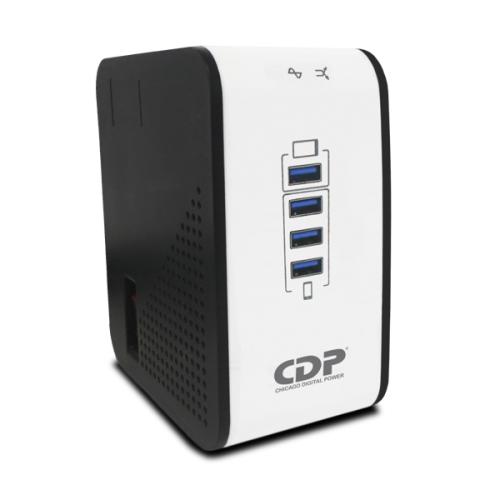 Regulador de Voltaje CDP R2CU-AVR1008 1000VA/500W AVR - 8 Salidas, 175 Julios, 4 Puertos USB, 120 Vac