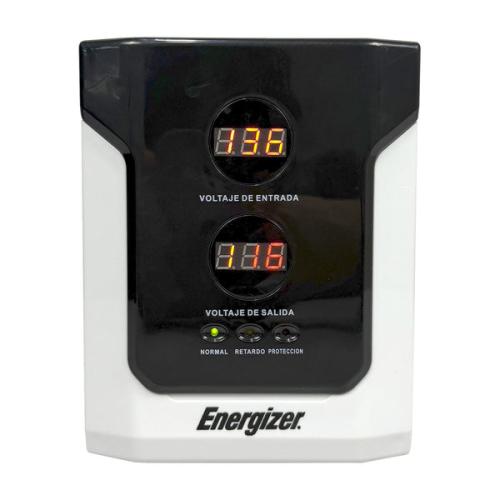 Regulador Energizer 1500VA/900W (ERENRLB15VA). Rango 90-145VCA - AVR, prot. 10A, 2 contactos, LED. Ideal p/línea blanca. Cert. RoHS/NOM/CE. 2 años gtía.