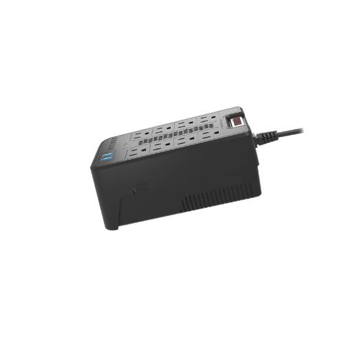 Regulador Automatico de Voltaje Forza (FVR-1221USB) - Color Negro, Capacidad de 1200VA y 600W