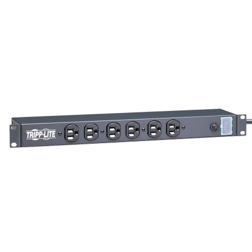 Barra de contactos Tripp Lite para instalación en rack 1U - 120V, 15A, 5-15P, 12 tomacorrientes