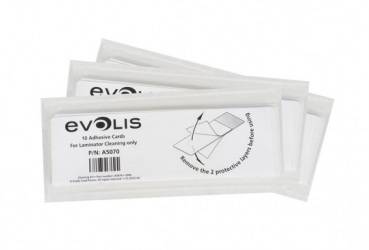 Tarjetas Adhesivas para Laminador EVOLIS A5070 - Color blanco, Limpiador