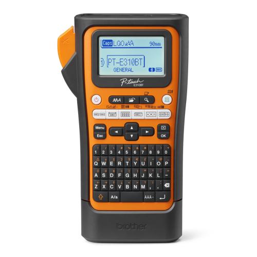 Rotulador industrial Brother P-touch PTE310BTVP - transferencia térmica, batería recargable, maletín, imprime etiquetas laminadas de hasta 18 mm de ancho