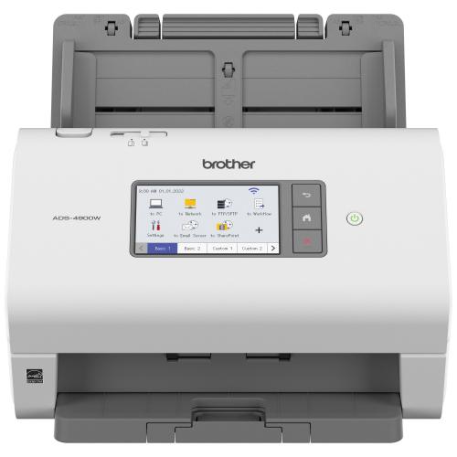 Escáner de escritorio Brother Valor ADS4900W - Dúplex, 60 ppm/120 ipm, Ethernet, Wifi 2.4GHz/5GHz, ADF hasta 100 hojas, escanea hasta 9, 000 hojas diaria
