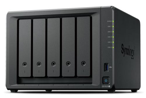 Synology NAS DiskStation modelo DS1525+ Expansión hasta 15 Bahías 2 Puertos 2.5GbE soporte 10GbE  almacenamiento en Caché SSD hasta 300 TB de Capacidad com -