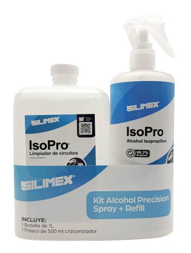 Kit Silimex Alcohol Isopropilico Refil 1 Lt + Alcohol iso Mini-Trigger precision spray 500 ml (CY-P) -
