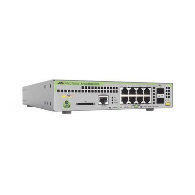 Switch ALLIED TELESIS PoE+ Administrable CentreCOM GS970M. Capa 3 de 8 puertos 10/100/1000 Mbps + 2 SFP Gigabit - 124 W. AT-GSP70M/10PS-R-10.