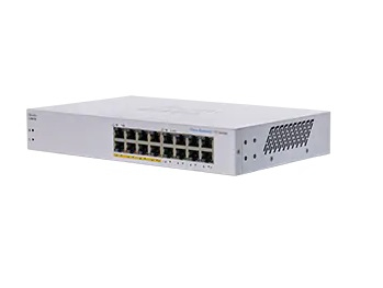 Switch CBS110-16PP-NA Cisco - No Administrable 16 puertos 10/100/1000 (de los cuales 8 soportan PoE con 64W)