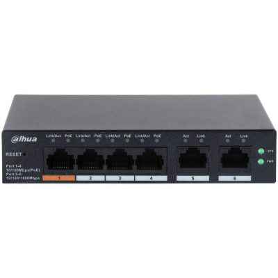 SWITCH DAHUA 6 PUERTOS 4P CS4006-4ET-60 NB -