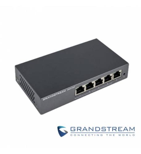 Switch No administrable - 5 puertos Gigabit, 4 puertos PoE 802.3 af/at, 30W máximo por pto., gabinete metálico para escritorio o pared.