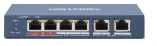 Switch PoE+ HIKVISION DS-3E0106HP-E - Azul, 6
