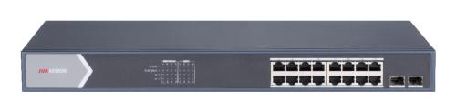 Hikvision DS-3E1518P-SI - Switch Gigabit PoE+ Administrable, 16 Puertos 1000 Mbps PoE+, 2 Puertos SFP