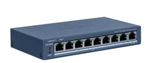 Hikvision DS-3E1309P-EI/M - Switch PoE+ Monitoreable, 8 Puertos 10/100 Mbps PoE+