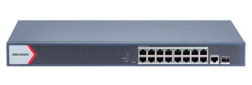 Hikvision DS-3E1518P-EI/M - Switch Gigabit PoE+ Monitoreable, 16 Puertos 1000 Mbps PoE+