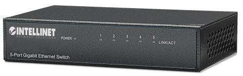 Switch INTELLINET 530378 - Negro, 5 puertos, 10/ 100/ 1000 Auto MDI-X