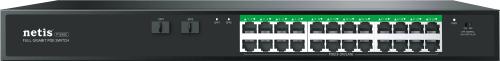 Netis Switch POE P124GC - 24 Puertos POE y 2 Puertos SFP, 360W, 1000 Mbps, Watch Dog, Plug   Play, 250 Mts de alcance en transmisión, No Administrable