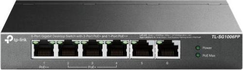 Switch Gigabit de sobremesa de 6 puertos con PoE+ de 3 puertos y PoE++ de 1 puerto -