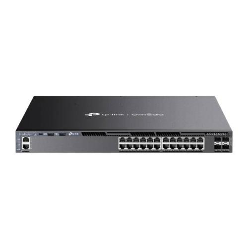 Switch  PoE+ administrado L3 apilable Gigabit de 24 puertos Omada con 4 ranuras 10G -