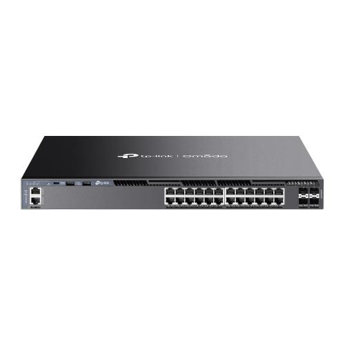 Switch administrado L3 apilable Gigabit de 24 puertos Omada con 4 ranuras 10G -