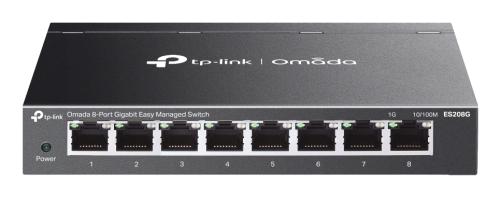Switch administrable OMADA  Gigabit  (ES208G) 8 puertos RJ45 de 10/100/1000 Mbps. Negociación automática/MDI/MDIX automático -