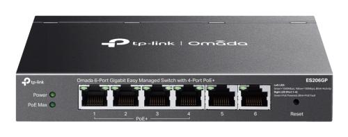 Switch Gigabit OMADA  (ES206GP)  6 puertos RJ45 de 10/100/1000 Mbps (los puertos 1 a 4 admiten PoE 802.3af y PoE+ 802.3at) - Autonegociación/MDI/MDIX automá