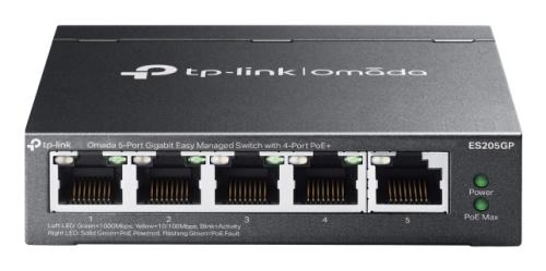 Switch Gigabit OMADA  (ES205GP) 5 puertos RJ45 de 10/100/1000 Mbps ( los puertos 1 a 4 admiten PoE 802.3af y PoE+ 802.3at) - Autonegociación/MDI/MDIX automá