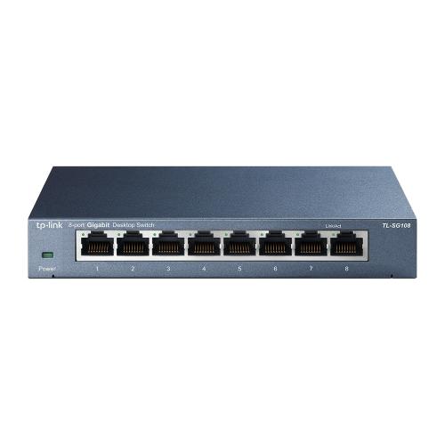 Switch  TP-LINK TL-SG108 - Negro, 8, 10/100/1000 Base-T(X)