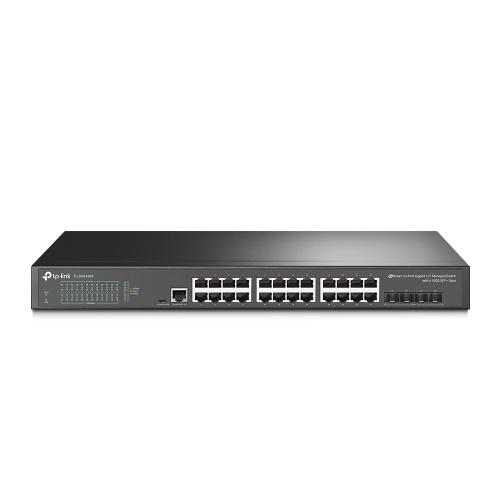 Switch TP-LINK SG3428X - 24 puertos, puertos 10/100/1000 Mbps, L2+ con 4 ranuras 10GE SFP+