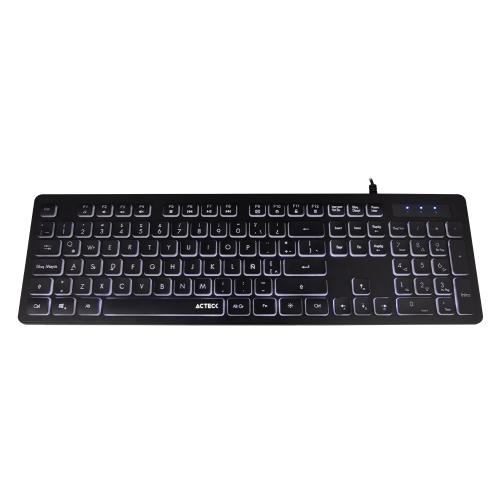Teclado Alámbrico Iluminado ACTECK TS425 - USB, Español, Negro