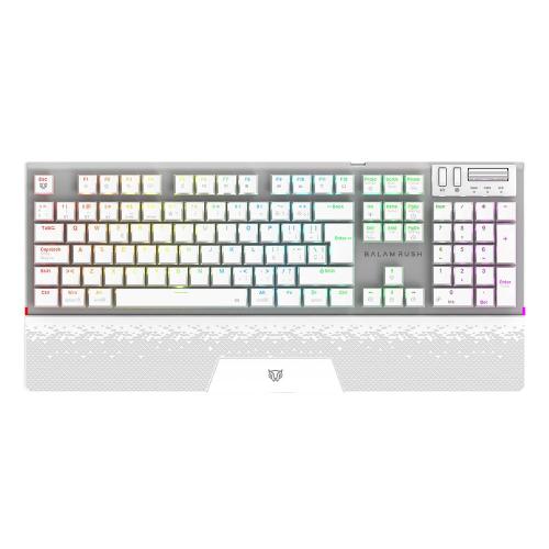 Teclado Gamer Inalámbrico DOMINATE EXPERT GK9791 Balam Rush Legend Series Conecta hasta 5 Dispositivos - Color Blanco, BR-940399