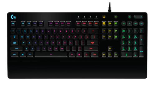 Teclado Gaming LOGITECH G213 PRODIGY - USB, QWERTY, Inglés, Negro, Multicolor