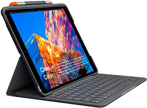 Funda con teclado 920-009473 LOGITECH - SLIM, Funda con teclado Bluetooth para iPad.