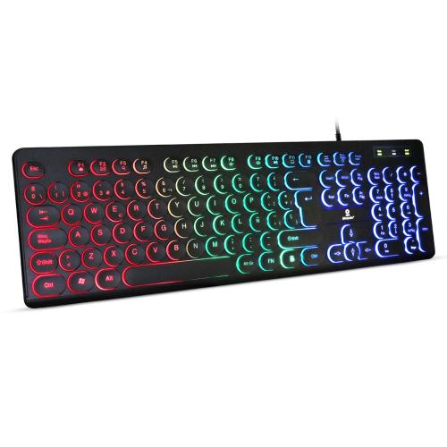Teclado USB Iluminado Retro N  BROBOTIX 963098 - USB, Ergonómico, Negro