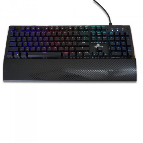 YEYIAN TECLADO GAMER FLASER SERIE 2000 SWITCH ROJO - ANTI GHOSTING  NKEY, 105 TECLAS MECANICAS RGB IND, 14 EFECTOS PREDEF, USB, YAT-1803