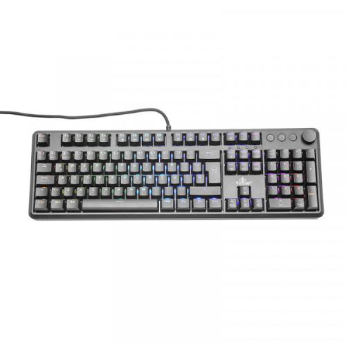 YEYIAN TECLADO GAMER ASWARD SERIE 3000 - SWITCH AZUL, 105 TECLAS MECANICAS, 50 MILLONES DE PULSACION, BOTONES ILUMINADOS CUSTOM, IP42, USB-A YTM-28208B