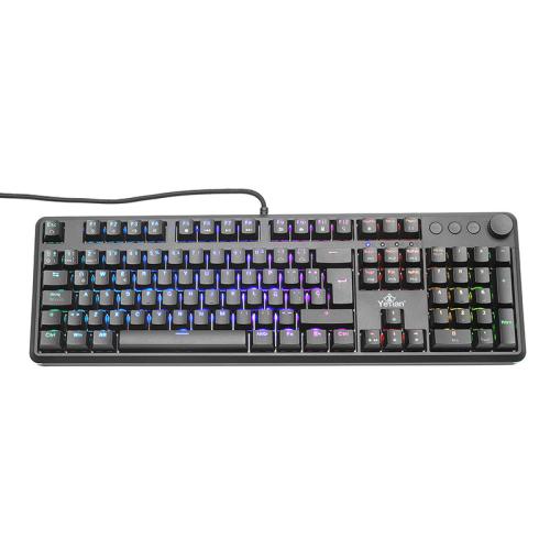 YEYIAN TECLADO GAMER ASWARD SERIE 3000 - SWITCH ROJO, 105 TECLAS MECANICAS, LED RGB ARCOIRIS, 18 EFECTOS RETRO ILUMINADO CUSTOM, IP42, MOD. YTM-28207R
