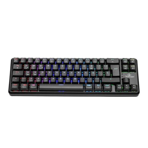 YEYIAN TKL TECLADO GAMER AKIL S 3500 SWITCH ROJO - 69 TECLAS, INTERRUPTOR CAMBIO, ANTI GHOSTING N-KEY R, LED RGB ARCOIRIS 18 EFECT, IP42  YTM-28209R