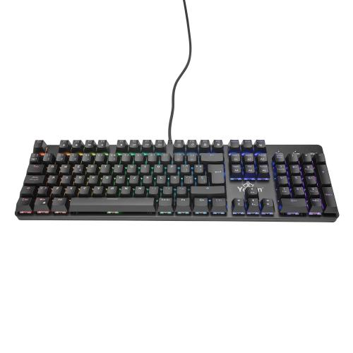 YEYIAN TECLADO MECANICO GAMER KUSARI SWITCH AZUL - 105 TECLAS  RGB CON OPCION A CAMBIARLAS, MATERIAL RESISTENTE, USB, DESCANSA MANOS, MOD. YKM-ERGB-02