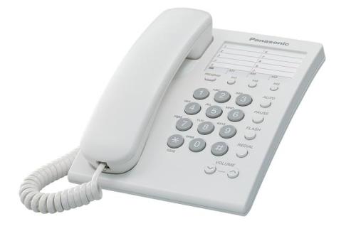PANASONIC Telefono analogico - marcador rapido de 10 numeros para pared/escritorio, Blanco