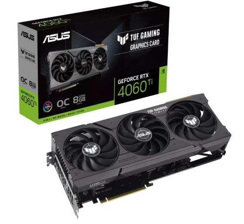 Tarjeta de video Asus TUF Gaming GeForce RTX™ 4060 Ti OC Edition 8 GBGDDR6 - PCIe 4.0, HDMI 2.1a, DisplayPort 1.4ª.