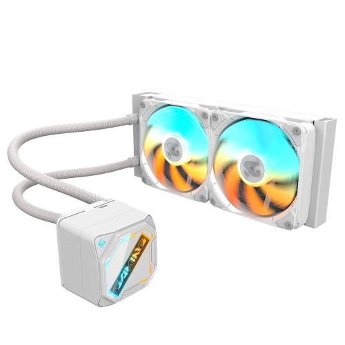 ENFRIAMENTO LIQUIDO GIGABYTE GME 240 - 2200 RPM, 2VENTILADORES DE 120MM, BLANCO, PARA INTEL Y AMD