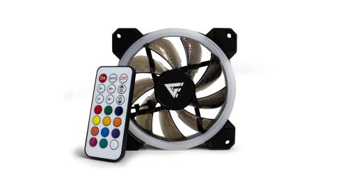 KIT VENTILADORES GAME FACTOR FKG400 - 3 FANS 120MM, RGB, 2 TIRAS LED, CONTROL REMOTO