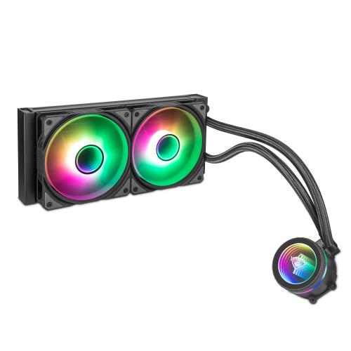 YEYIAN SISTEMA DE ENFRIAMIENTO LIQUIDO ARGB VATN SERIES 240MM - 2 VENTILADORES PMW DE 4.72 PULGADAS ILUMIN LED, BAJO RUIDO, ALTA COMPATIBILIDAD, YTS-240DL-