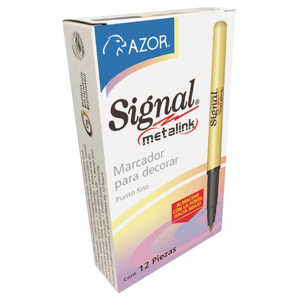 Imagen 1 del producto “Marcador AZOR SIGNAL 30010 METALINK Plata. Punto fino. Paquete con 12 piezas. - ”