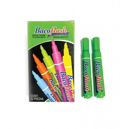 Imagen 1 del producto “Resaltador BACO BACOFLASH 99358 Verde. Plegadiza con 12 Piezas - ”